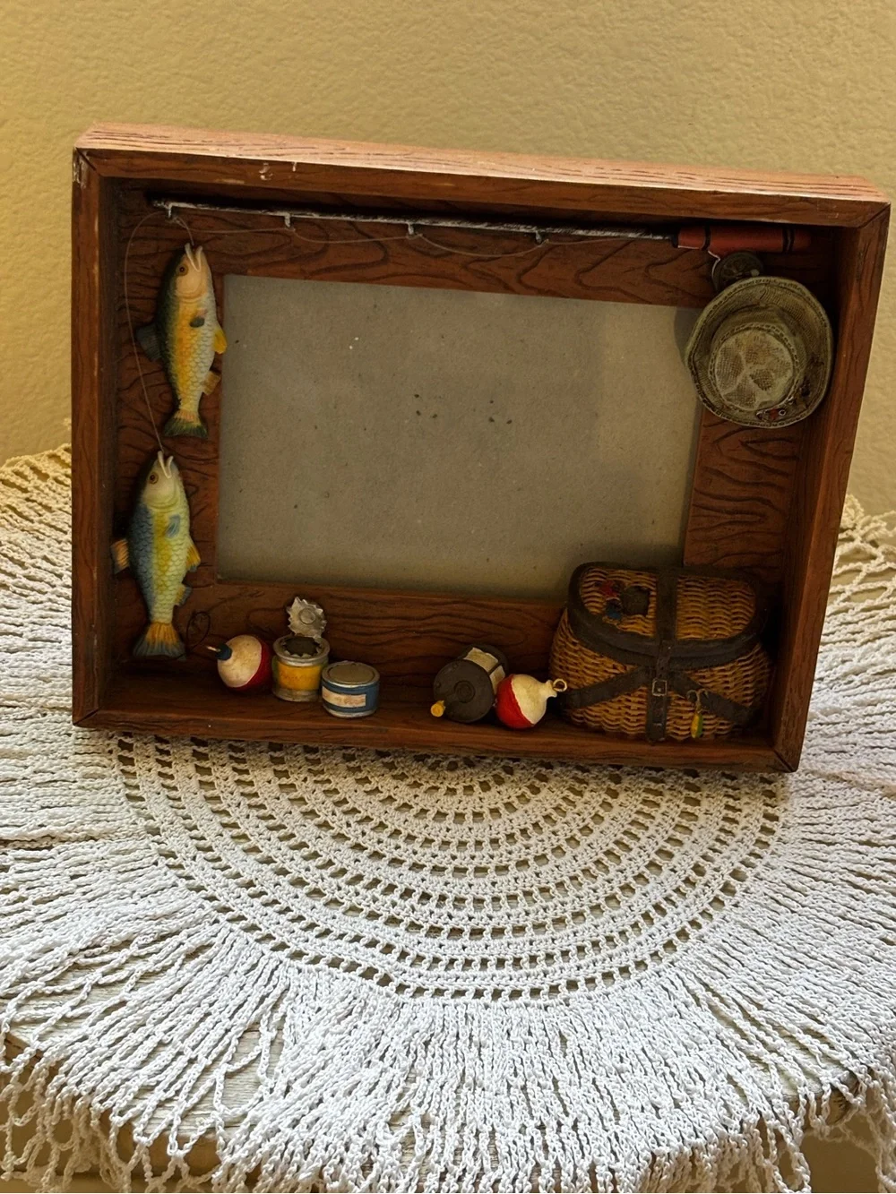 Fishing-Shadow Box Frame with 3-D detail.